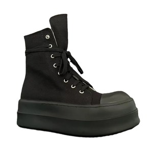 Zapatillas de lona transpirables de color oscuro para hombre, de caña alta, con suela gruesa, informales, estilo estudiantil, para primavera y verano. - Product Image 5