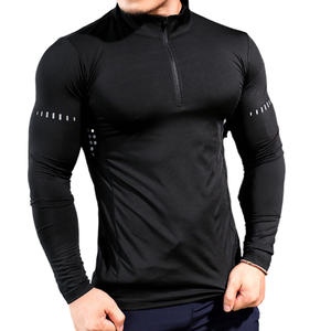 Dehan Custom Polyester Workout <strong>Men</strong> Fitness Long Sleeve Shirts Compressed <strong>Base</strong> <strong>Layer</strong> Compression Breathable t Shirt - Product Image 2
