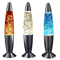 Lampe de chevet décorative en aluminium à paillettes de cire de 13 pouces, design abstrait multicolore, idéale pour les fêtes, cadeau de Noël, décoration intérieure