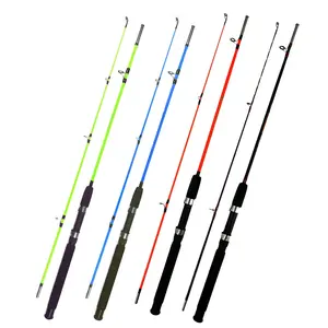 saltwater fishing surf casting fishing rod 2 sections pieces parts units solid colored glass rod fishing rods