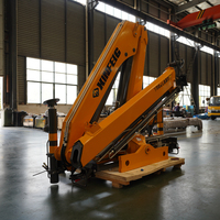 Grue hydraulique pliante montée sur petit camion, élévateur électrique pour le chargement et le déchargement de marchandises sur pick-up