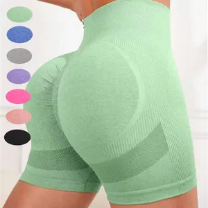 Aoyema High Waist Seamless Sport Shorts Women Fitness Scrunch Butt Booty shorts GYM Running yoga Shorts