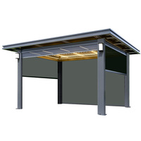 Pergola de jardin intelligente en alliage d'aluminium de style chinois pour cour extérieure, pavillon de villa, véranda rurale
