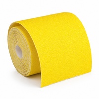 Rouleau de papier abrasif jaune de 115 mm, rouleau abrasif à dos plat de 115 mm pour le ponçage de carrosserie automobile, du bois, du métal, des meubles et des surfaces en plastique