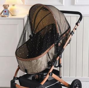 Hoa xe đẩy em bé lưới chống muỗi lưới dày đặc tùy chỉnh thoáng khí có thể gập lại phổ pram Bug Côn trùng <span class=keywords><strong>Net</strong></span> bảo vệ Bìa - Product Image 4