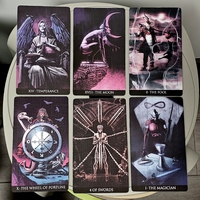 Набор карт Таро Black Core Spiritual Deck с голографическими краями, 330 г/м², роскошная печать без сердечника, бархатистое покрытие, индивидуальный дизайн