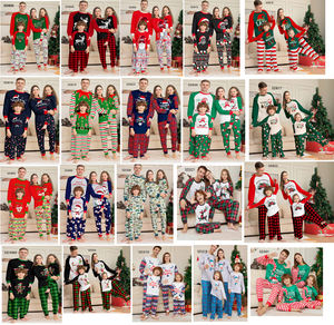 Conjunto de pijamas navideños personalizados a juego para la familia, ropa de dormir roja/verde para vacaciones, niñas, niños, parejas, padres, hijos, hermanos, OEM - Product Image 2