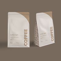 Sacs à café plats en papier kraft brun personnalisés avec fermeture éclair et valve de dégazage unidirectionnelle, fournisseur d'usine pour les sacs à café personnalisés