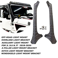 Supports de montage pour phares LED doubles sur pare-brise pour Jeep Wrangler JL JT 2018-2026