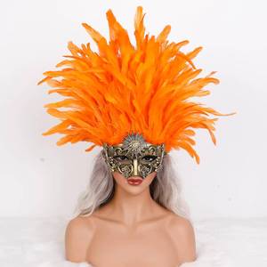 Cosplay Mode Handgenähte Unisex Feder-Masken Weiche Hypoallergene Fütterung für Karneval Halloween Hochzeiten Opern Galas - Product Image 2