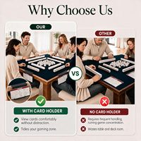 Lot de 4 supports de cartes de Mahjong pour table, support pliable à glisser sous le tapis, support de cartes de Mahjong pour table