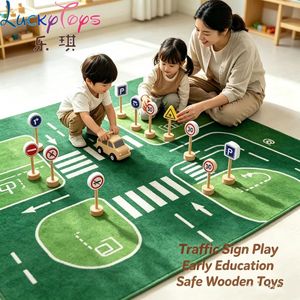 Juguete Educativo <span class=keywords><strong>de</strong></span> Señales <span class=keywords><strong>de</strong></span> Tráfico <span class=keywords><strong>de</strong></span> Madera, Símbolo Vial para la Cognición, con Base <span class=keywords><strong>de</strong></span> Madera, Accesorio <span class=keywords><strong>de</strong></span> Enseñanza para el Aprendizaje Temprano <span class=keywords><strong>de</strong></span> Niños - Product Image 6