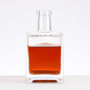 Botella de vidrio de Ginebra cuadrada vacía de 500ml para cenas, bebidas de <span class=keywords><strong>brandy</strong></span>, botellas de vidrio para utensilios vintage de jugo - Product Image 4