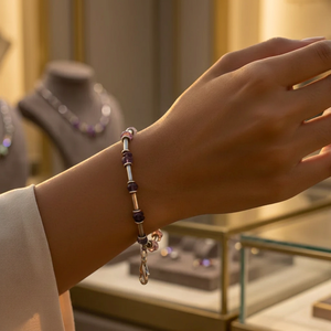 <b>Amethyst</b> Crystal Beaded <b>Bracelet</b> 925 Silver Minimalist Women's Jewelry Everyday Wear - Product Image 4