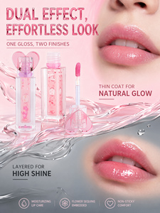 Huile à lèvres hydratante naturelle et végane, teinte fruitée, en tube cœur rose mignon, pour maquillage des lèvres, en vrac, avec logo personnalisé, marque privée, pour usine - Product Image 2