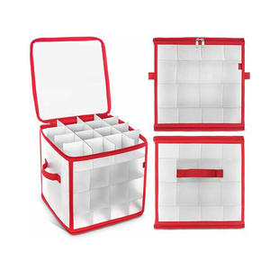 חם מכירה 64 קישוטי חג אחסון בד קריסמס שקוף אחסון רוכסן פלסטיק pc בית ארגון - Product Image 1