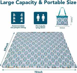 Extra Large Lightweight Polyester Outdoor <b>Picnic</b> <b>Blanket</b> Waterproof Sand Proof Beach Mat for Travel Hiking Camping Vacation - Product Image 3