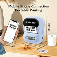Printer Thermal Mini Portabel 58mm, Label 2 inci Perekat Sendiri, Antarmuka Nirkabel untuk POS dan Struk Barcode