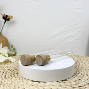 หลอดทดลองแก้วบอโรซิลิเกตขนาดเล็ก ขวดแก้วใส่ข้อความพร้อมจุกไม้ก๊อก - Product Image 4