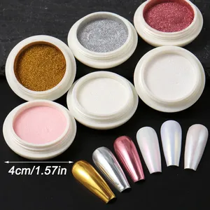 Polvo de Uñas Cromado Holográfico de 6 Colores, Efecto Sirena Brillante, Aurora, Perla, Espejo, Dorado, Plateado, Oro Rosa, Decoración de Uñas - Product Image 6