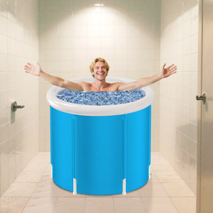 Bañera de Hielo Plegable Portátil de PVC Grande con Ducha y Limpiador para Terapia de Recuperación por Inmersión en Frío para Atletas - Product Image 1