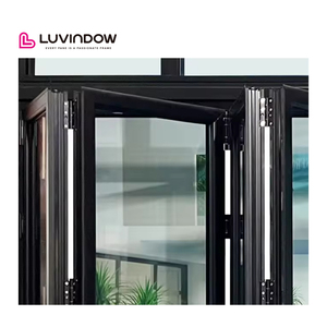 Residential Heavy Duty Exterior Aluminum <strong>Glass</strong> Doors Heat Insulated Patio Accordion Multi Panel Bi-Fold Doors