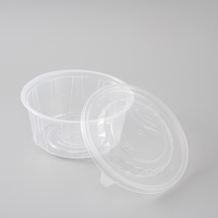 Vente en gros d'usine, bols en plastique jetables transparents en PP, design de couvercle hermétique pour éviter les déversements, emballage pour aliments pour bébés. Largement utilisé pour les soupes