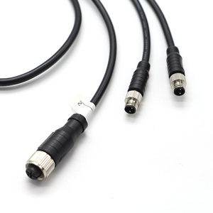 High Flex One à Trois Splitter M12 4Pin Femelle à M12 2Pin Femelle et 2Pin Mâle Aviation Étanche PVC Veste Capteur Câble - Product Image 2