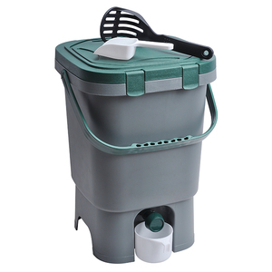 Portable 15L Home use Indoor Airtight Food Compostable Container Food Waste Compost Bin Bokashi With Kitchen Waste Barrels