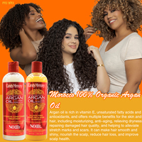 Ensemble de soins capillaires au prix d'usine, nourrissant, anti-frisottis, huile d'argan du Maroc, shampooing et après-shampooing sans sulfate pour cheveux bouclés