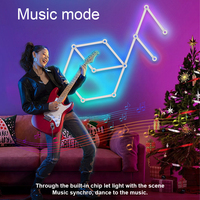 Lampe murale LED intelligente moderne avec contrôle WiFi, synchronisation du rythme musical RGBIC, bande lumineuse