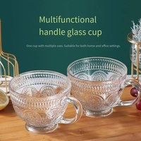 Gobelets en verre modernes avec poignée, réutilisables, grande capacité, empilables, pour eau, bière et fêtes