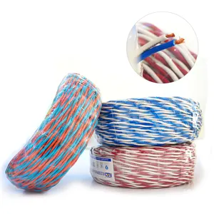 High Quality Rvs Copper Twisted Flexible Pvc Electric Cable 0.75mm 1mm 1.5mm 2.5mm 4mm Twisted Pair Fire Alarm Cable