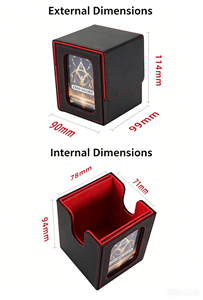 Boîte de rangement pour cartes MTG en cuir PU avec double fenêtre, boîte de rangement PTCG Pokémon, boîte de rangement pour cartes de jeu Wanzhi. - Product Image 4