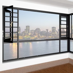 Cửa sổ hợp kim nhôm xoay hiện đại với kính cách nhiệt ba cách âm và dễ dàng để làm sạch chống bụi - Product Image 3