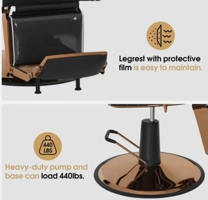 Nuova Sedia da Barbiere Ergonomica Reclinabile per <span class=keywords><strong>Uomo</strong></span>, Economica e Resistente in Acciaio Inossidabile, Portatile per Salone di Bellezza e Parrucchiere - Product Image 6