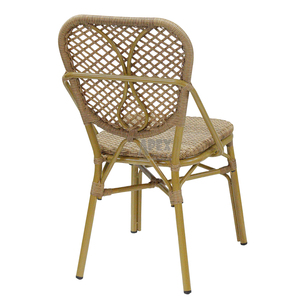 Silla de bistró francesa comercial con estampado de bambú natural para patio de mimbre PE tejida a mano para interior/exterior para porche, jardín - Product Image 5
