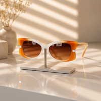 Nouvelles lunettes de soleil unisexes papillon œil de chat rétro polyvalentes style européen et américain, monture intégrale, protection UV400, verres PC verts, pour la photographie de rue