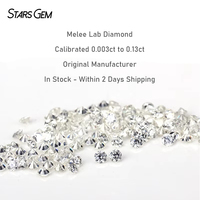 Starsgem 0.03ct 0.08ct Lab elmas 2.1-2.7mm yuvarlak DEF VS HPHT Melee Lab yetiştirilen elmas