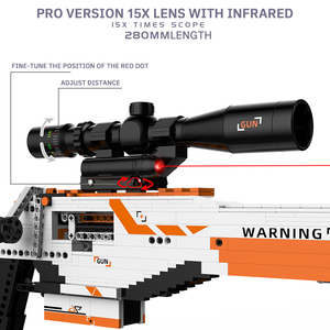 Juguetes para niños 2023 bloque técnico pistola militar conjunto <span class=keywords><strong>WW2</strong></span> armas ladrillos juguete para niño W6 Awm francotirador Rifle modelo de bloques de construcción - Product Image 4