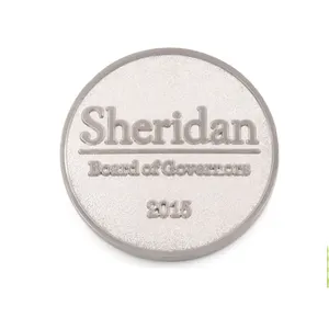 Coin-077 Cheap Design Logo Engraved Blank Metal Plated Make Your Own Custom Silver Coin