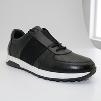 Sneakers de luxe noires pour hommes, fabriquées à la main, chaussures de style décontracté, fabricant de design personnalisé