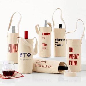 Sac fourre-tout en coton robuste pour bouteille de vin, sac de transport vierge en toile avec logo personnalisé - Product Image 1