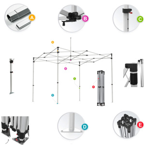 เต็นท์กันสาดคุณภาพสูงสำหรับงานกลางแจ้ง กันน้ำ ขนาด 3x3 เมตร พิมพ์โลโก้ตามสั่ง สำหรับงานโปรโมชั่น เต็นท์พับได้ขนาด 10x10 เมตร - Product Image 4