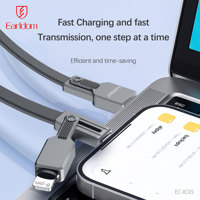 Cable de Datos Earldom 4 en 1 Kirsite+Cobre Puro USB a 8 Pines USB-C a 8 Pines, Carga Rápida para iPhone 13, 17, 15, 16 Pro Max