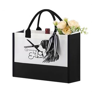 Personalized Canvas Travel Tote Bags Customized Logo Printed Bags, <b>Large</b> Storage Shopping Office Bags, Bridesmaid <b>Gifts</b> - Product Image 4