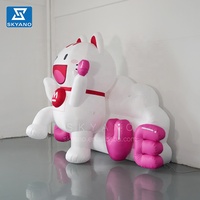 Chat gonflable de banque de marchands de la chine avec des lettres coeur mascotte gonflable de chat personnages de dessins animés gonflables