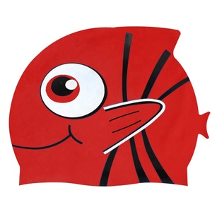 Bonnet de bain <span class=keywords><strong>en</strong></span> silicone pour enfants avec adorable imprimé poisson rouge, léger, doux, imperméable et sans <span class=keywords><strong>pression</strong></span> pour une natation confortable - Product Image 2