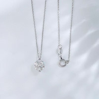 Collana con Pendente in Platino Pt950 con Diamante Coltivato in Laboratorio, Gioiello Minimalista per Donne