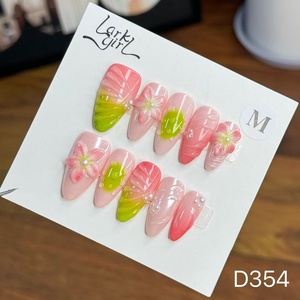 <span class=keywords><strong>Uñas</strong></span> Postizas <span class=keywords><strong>de</strong></span> Alta Calidad, <span class=keywords><strong>con</strong></span> Diseño <span class=keywords><strong>de</strong></span> Flores Tropicales en 3D, Mariposas Tridimensionales, Coloridas y <span class=keywords><strong>de</strong></span> Lujo, para Venta al Por Mayor - Product Image 4